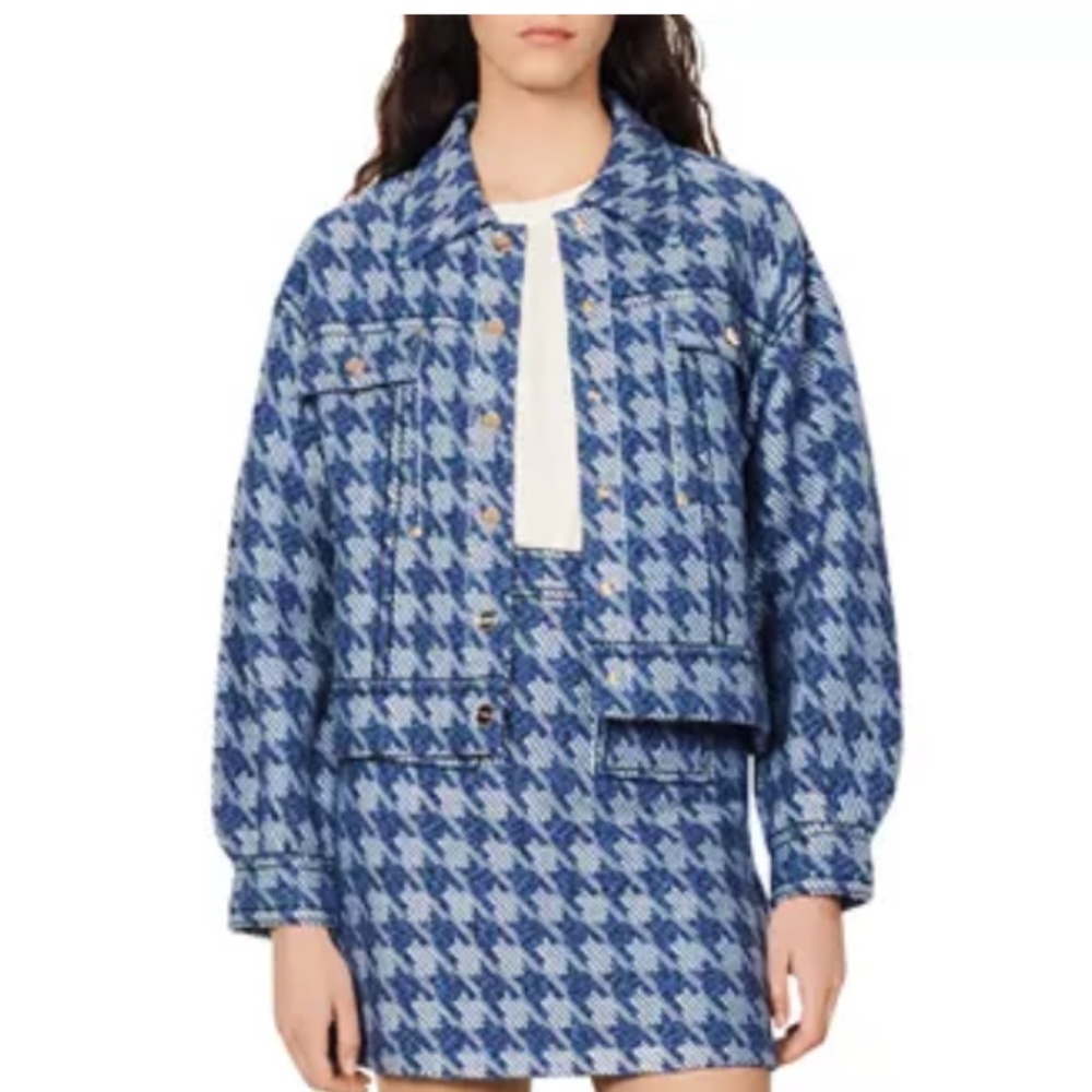Sandro Balthazar tweed houndstooth jacket!